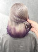 【グラデーションカラー】ホワイトベージュ×パープル