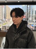 メンズセンターパート