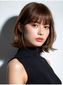 前髪顔まわりカット/外ハネボブ/丸みボブ/ショートボブ