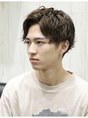 ツイスパマッシュウルフ清潔感無造作束感アップバングバーバー