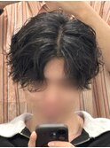 アップシャドウパーマ/センターパート/ニュアンスパーマ