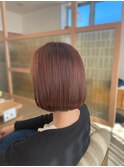 艶髪 フェミニンボブ×アプリコットカラー 10代20代30代