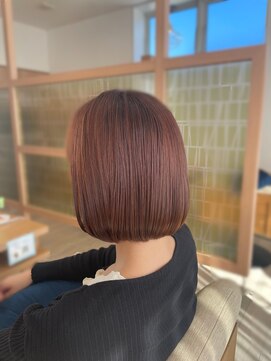 アドラーブル 長岡リップス旭岡店(adorable) 艶髪 フェミニンボブ×アプリコットカラー 10代20代30代