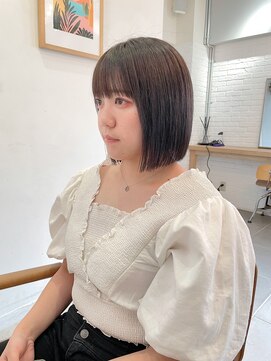 ローレン(LOREN) ミルクティーベージュぷつっとボブケアブリーチ 梅田