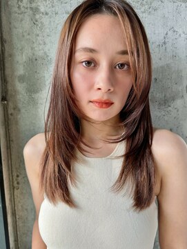 ノラジャーニー(NORA Journey) 【阿形】セミロングシャギーレイヤーカット　マロンベージュ