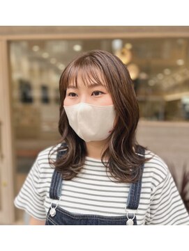 シュク 高円寺(SYUK) 透明感ベージュ/髪質改善カラー/くびれミディアム【SYUK高円寺】