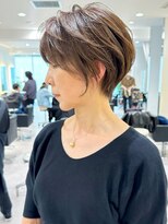 30代40代50代絶壁解消ひし形白髪ぼかし大人ショートボブ【猪狩】