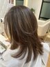 ヘアカラー＋部分ハイライト＋カット　￥13650