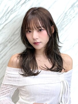 ニューヨークニューヨーク 梅田茶屋町店(NYNY) アッシュオリーブ　ブラウンカラー　ハッシュカット　セミロング