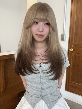 リヴ ウメダ(LIV umeda) ミルクティーベージュ/ブラウン/ルーツカラー/レイヤーカット