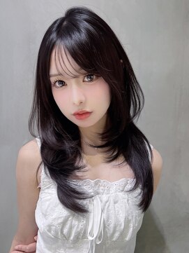 アイティー バイ アルバム 中野店(IT by ALBUM) ロング暗めカラー韓国ヘア顔周りレイヤー_F1012