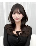 韓国ヘア　レイヤー　顔まわり