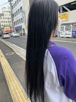 ヘアーサロン グラブ(hair Salon grab)&nbsp;ブルーブラック×艶ロングストレート