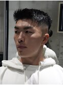 MEN'S/アップバングショート×フェード/ビジネスヘア