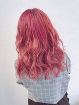 ヘアーアート リアンジュ(hair art Lienge)&nbsp;vividピンクカラー☆【カシスピンク/ピンクブロンド/波巻き】