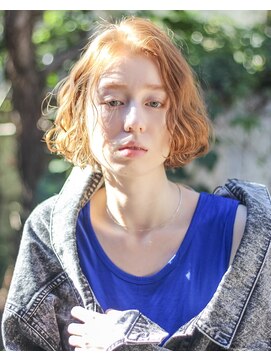 クーエフー(coo et fuu) ランダムウェーブ×ボブ 内見加瑞磨 ワンレンハイトーンパーマ