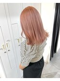 ベビーピンクでこなれ可愛く ピンクベージュ グレージュカラー