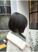 ブルーグレージュネビージュ丸みボブミントアッシュ