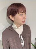 【透明感&垢抜け】丸みショート×ピンクブラウン