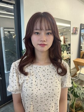 ポール(pole) 札幌ミディアム ピンクベージュレイヤーミディ