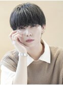 シャドウパーマ刈り上げショート韓国ヘア黒髪ワックスなし