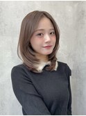 ナチュラルブラウンミディアムレイヤー顔周りカット髪質改善渋谷