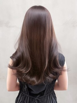 アルバム 銀座(ALBUM GINZA) ロング暗めカラー韓国ヘア顔周りレイヤーグレージュ_ba566172