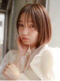 韓国顔まわりレイヤーカットグレージュオリーブベージュブラウン