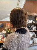 ダブルカラーヘーゼルベージュ顔まわりレイヤーボブカット韓国