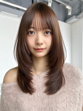 アルバム 池袋(ALBUM) ロング前髪カット顔周りレイヤーココアベージュ_F21247