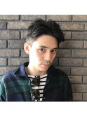 ショートレイヤー くせ毛風パーマ  ツーブロック ビジネス