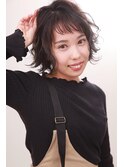 ショートボブ×オン眉