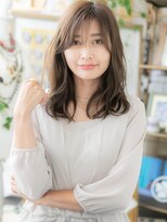 カバーヘア イヴ 戸頭店(COVER HAIR EVE)&nbsp;斜めバングのアシンメトリーナチュラルラブa戸頭20代30代40代