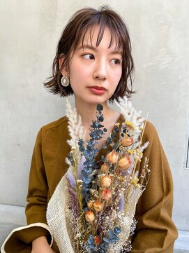 ケイト(kate) 【kate 大宮】シースルーバング耳かけボブ×ココアブラウン