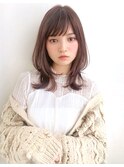 30代40代50代マッシュウルフベージュ_ネイビーシースルーバング