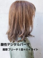 テイルウインド(Tailwind)&nbsp;酸性デジタルパーマ☆履歴1ブリーチ+ハイライト/グレーベージュ