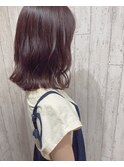 【ミナミ】ラベンダーピンクの切りっぱなしロブ