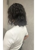 ふわふわロブレングス外国人くせ毛風スパイラルパーマ