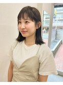 ワイドバング　切りっぱなしボブ