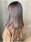 スモーキーグレージュ くすみカラー セミロング