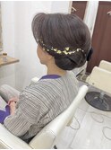 お祭りヘア 女将風 和髪シニヨン