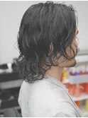 メンズロングパーマ　スパイラルパーマ