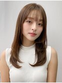 小顔 フェミニンロング メルティーカラー 似合わせカット"