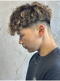 スペインカールメンズパーマメンズマッシュバーバーフェード高崎