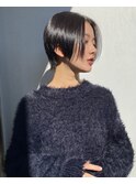 前髪あり耳掛け丸みくびれショートボブ20代30代40代50代60代