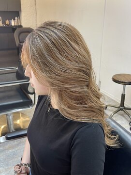 ブレンド 渋谷(BLend) ホワイトグレージュミニウルフデジタルパーマチェリーブラウン