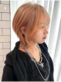 【ChaoMICHI yuika】ウルフカット オレンジーベージュ 顔周り