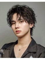 オーシャントーキョー 渋谷神南(OCEAN TOKYO)&nbsp;波巻きスパイラル黒髪ウルフツーブロック