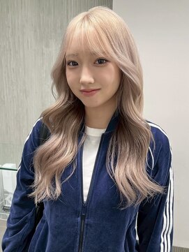 ソル バロール 表参道(SOL .valor) ハイトーンカラーブロンドミルクティーベージュ顔周りレイヤー◆