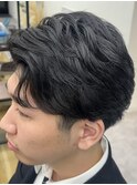 MEN'S HAIR/ブルーブラック/フェザーパーマ/錦糸町